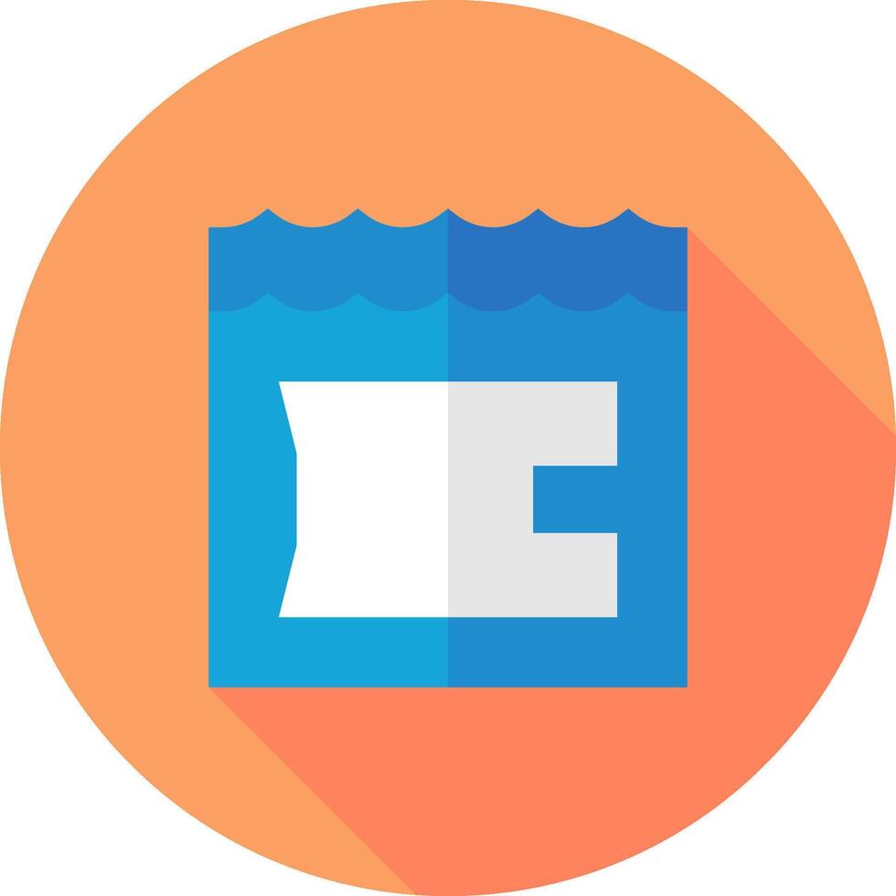 A flat icon of a water bottle with a long shadow vector