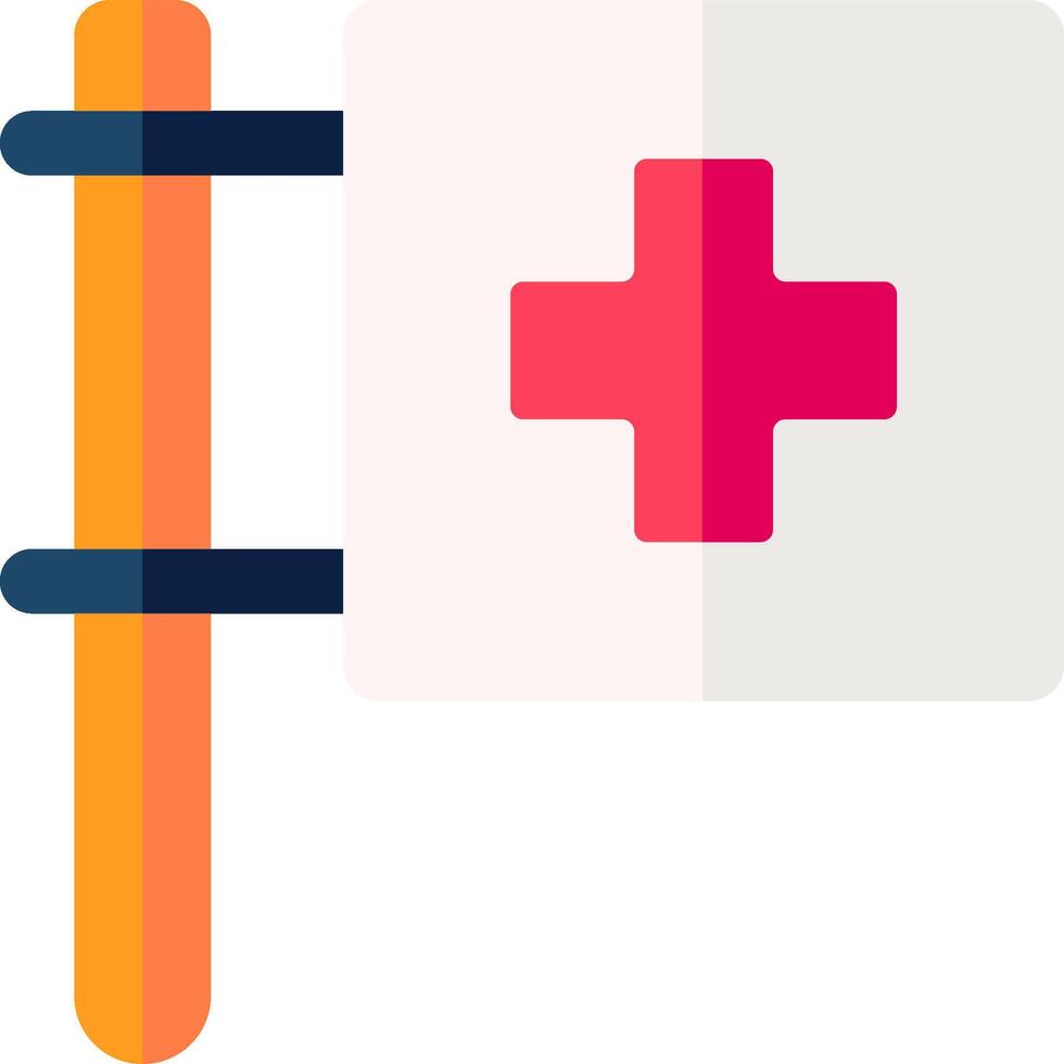 A red cross on a white flag vector