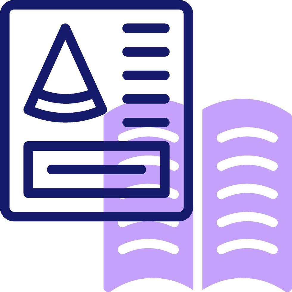 A book with a cone on it and a paper with a book vector