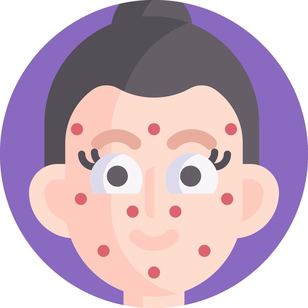 A woman with acne spots on her face vector
