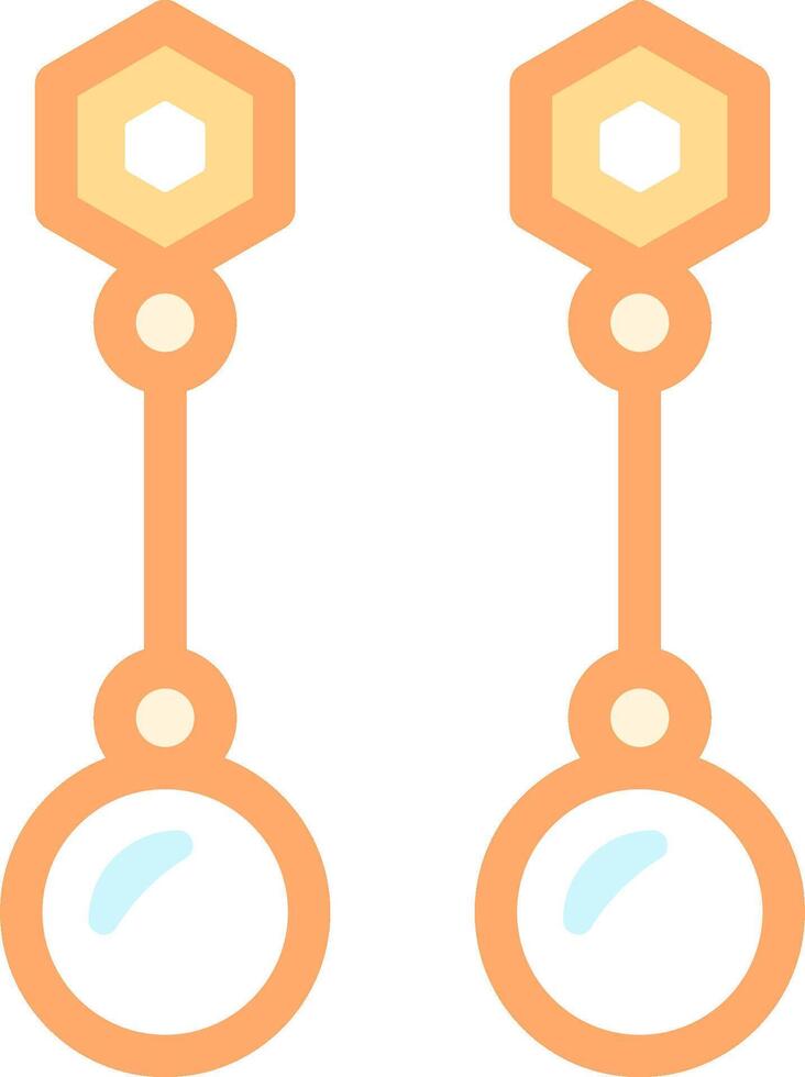 A pair of earrings with hexagonal shapes vector