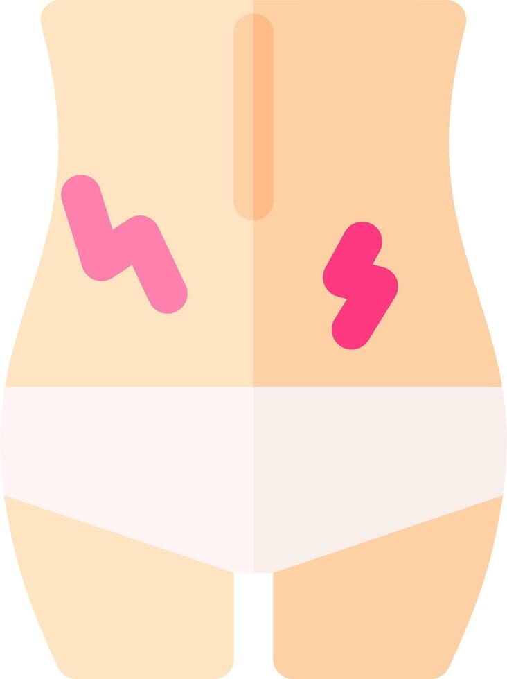 A woman's stomach with pink and red marks on it vector
