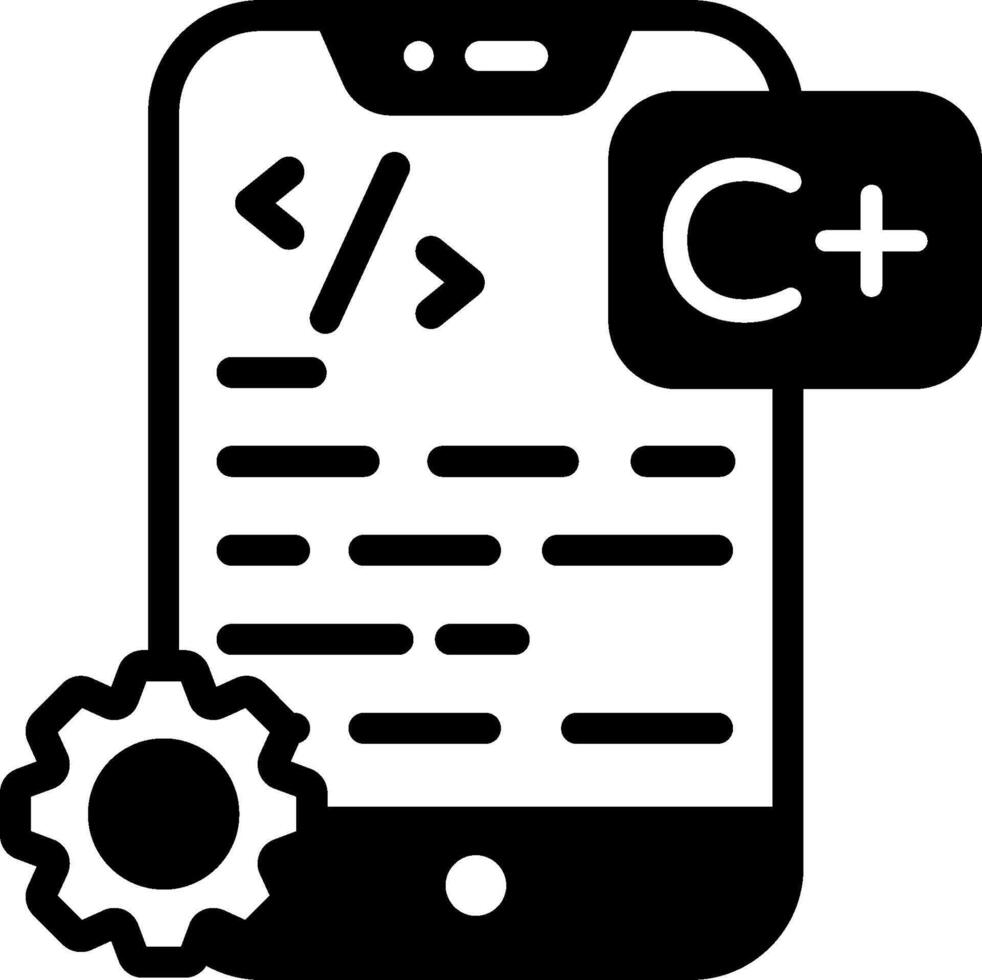 A smartphone with a c code on it vector