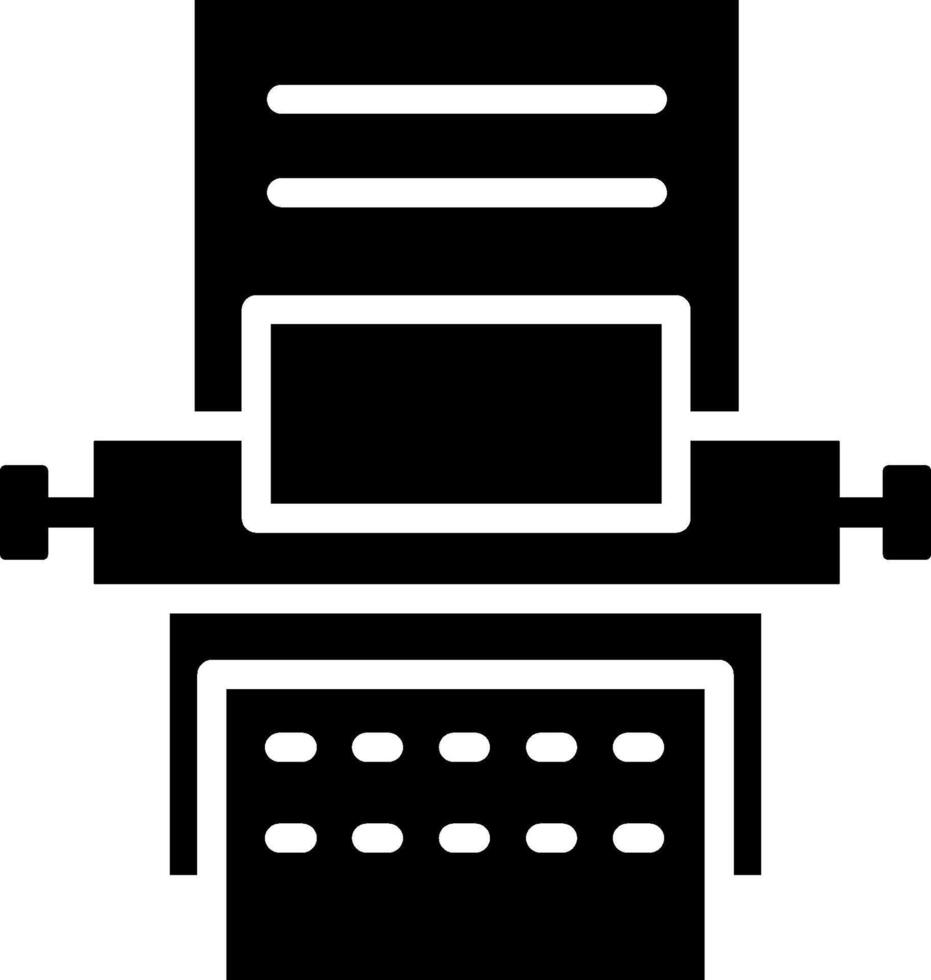A black and white image of a typewriter vector