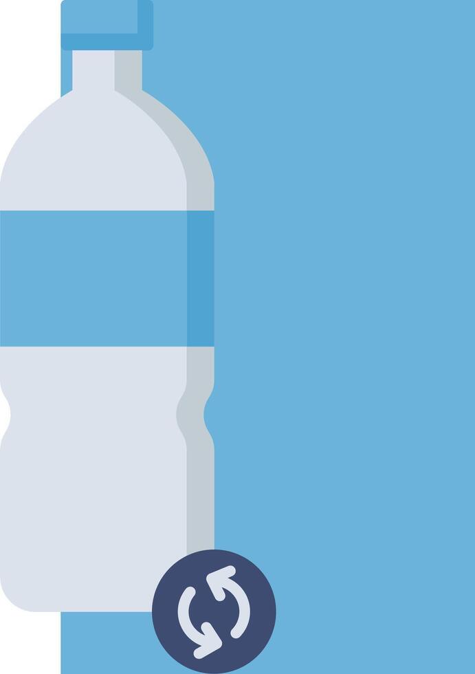 A bottle of water with a recycle symbol on it vector