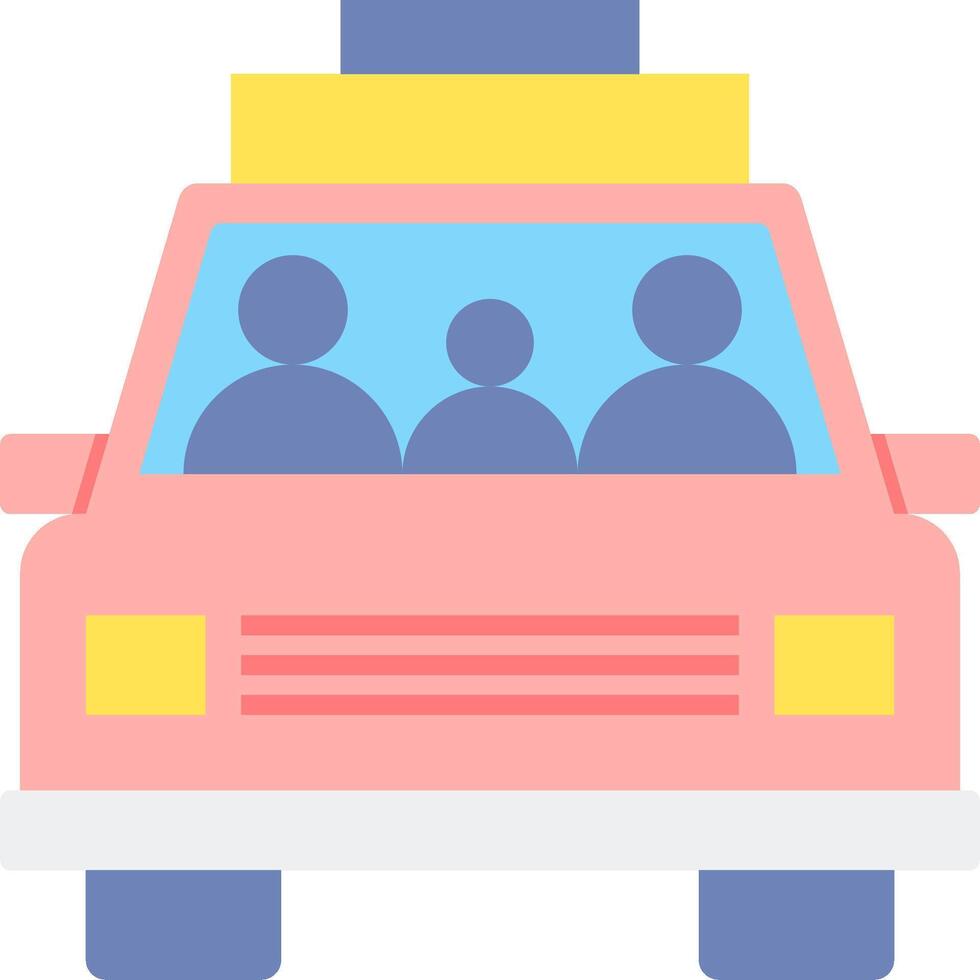 A pink car with people inside vector