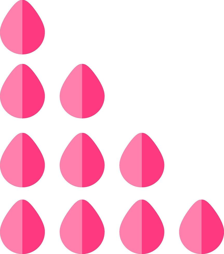 A pyramid of pink drops with a triangle shape vector