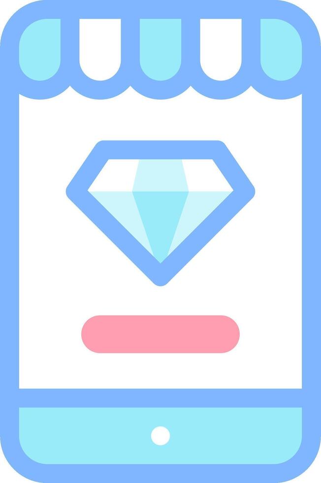 A diamond icon on a phone screen vector