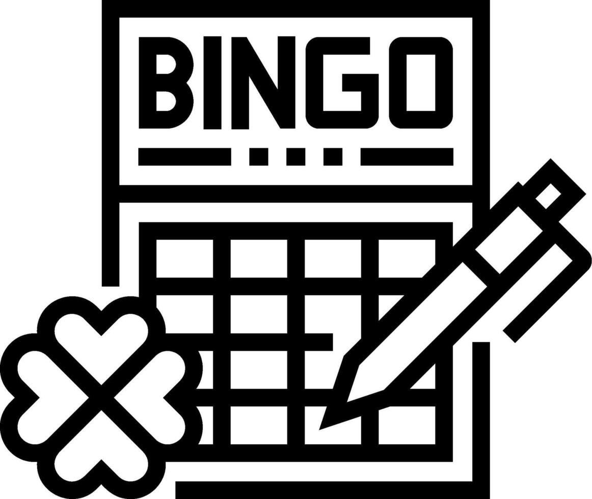 Bingo icon with a pen and a bingo card vector