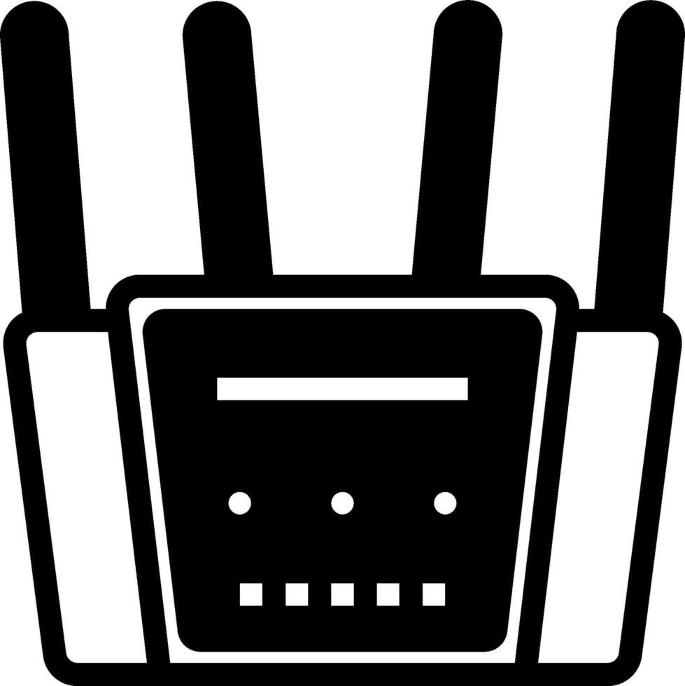 A black and white image of a router vector