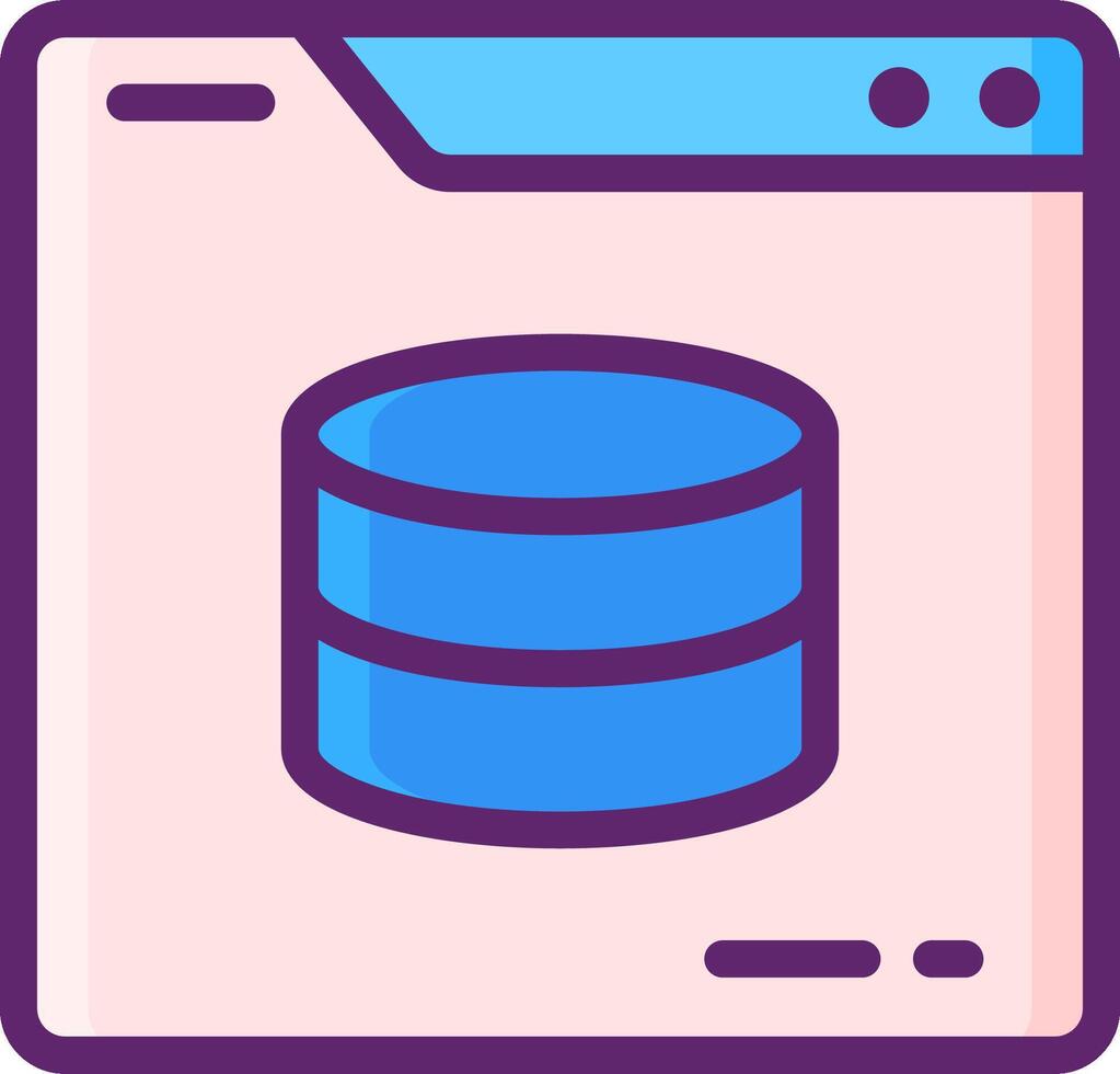 A database icon on a web page vector