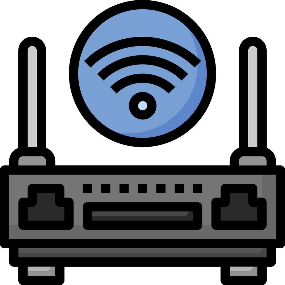 A wifi router with a blue circle on top vector