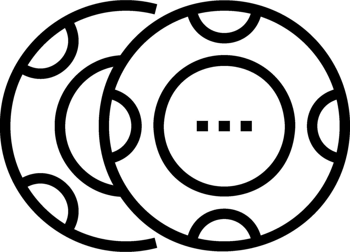 Two circles with a dot in the middle vector