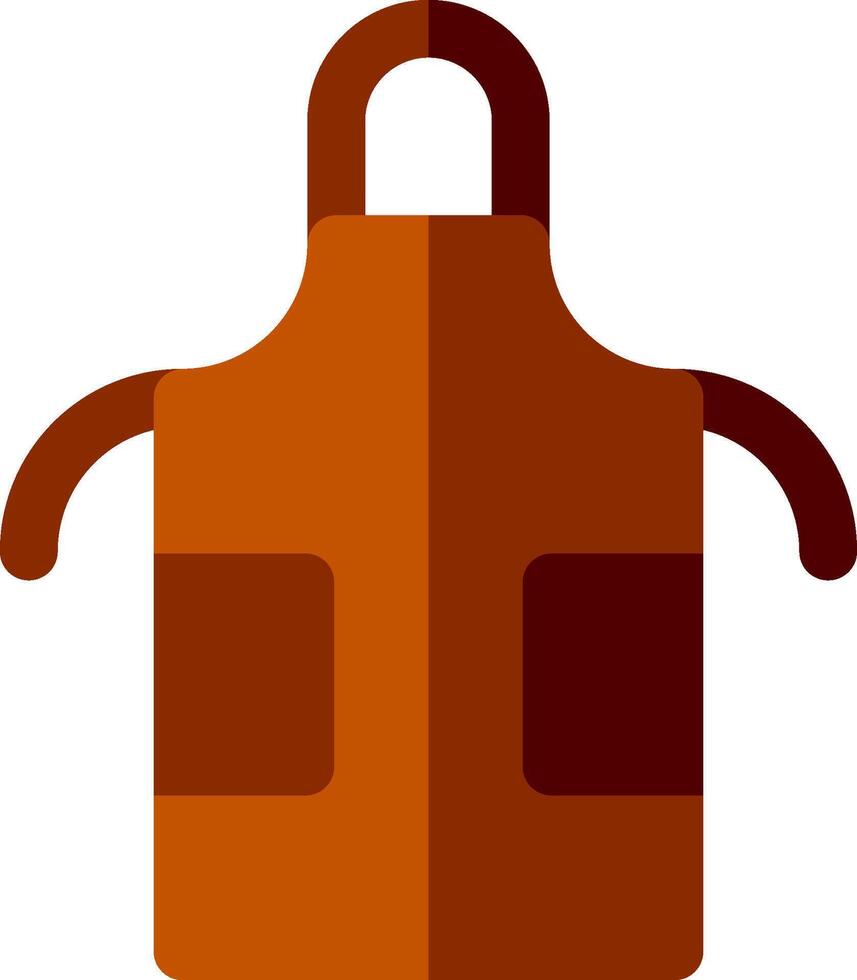 An apron with a brown handle on it vector