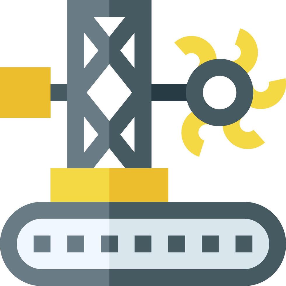 A yellow and black tower with a yellow and black wheel vector