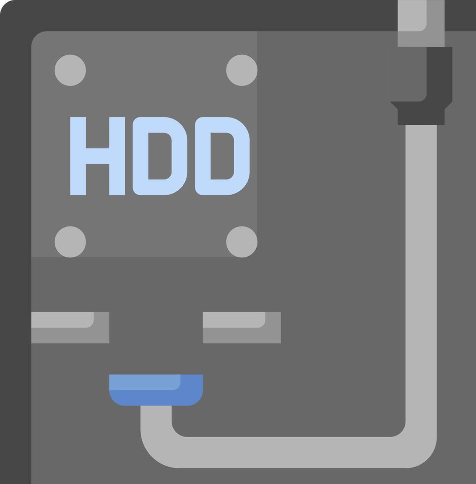 A computer with hdd and a blue wire vector