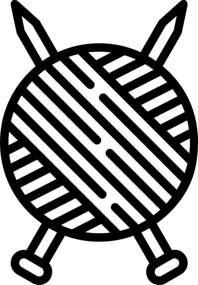 A ball of yarn and two knitting needles vector
