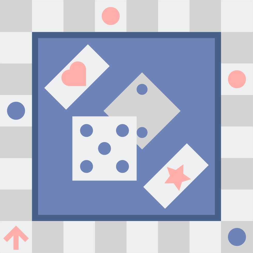 A game of dice with hearts and dice vector