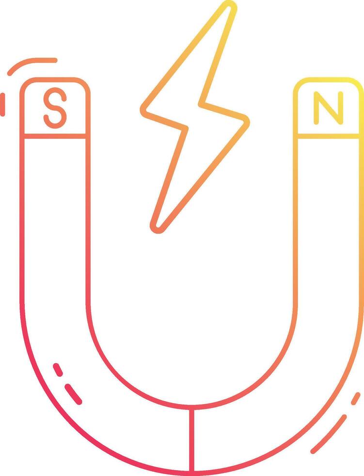 A magnet with lightning and a lightning bolt vector