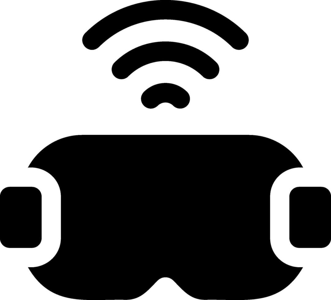 A virtual reality headset with wifi symbol vector