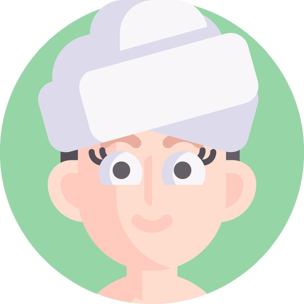 A cartoon woman with a towel on her head vector