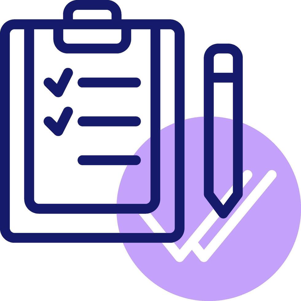 A clipboard with a pen and check list icon vector