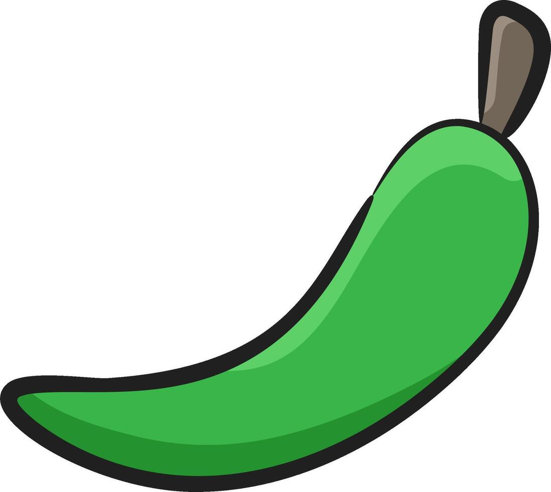 A green pepper with a long stem vector