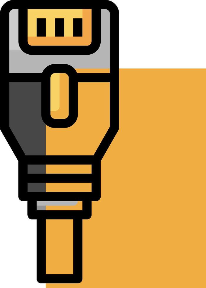 A yellow and black cord with a yellow plug vector