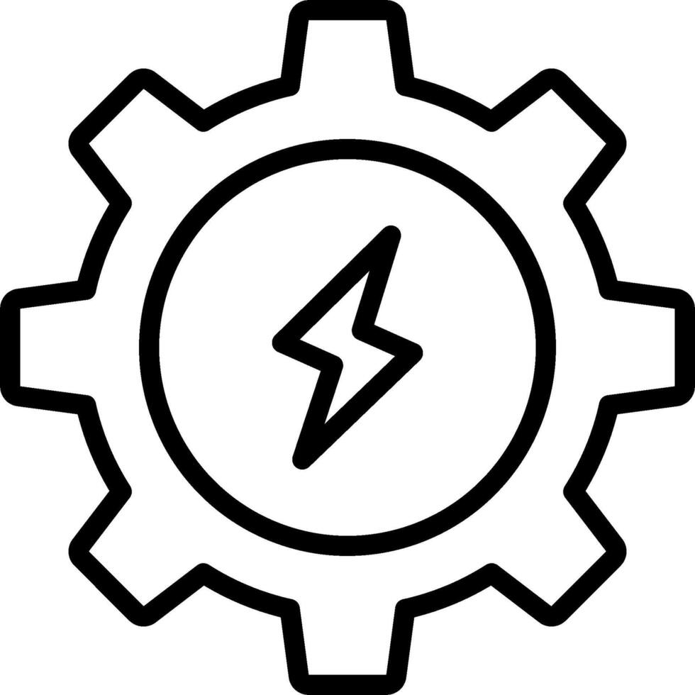A gearwheel with a lightning bolt on it vector