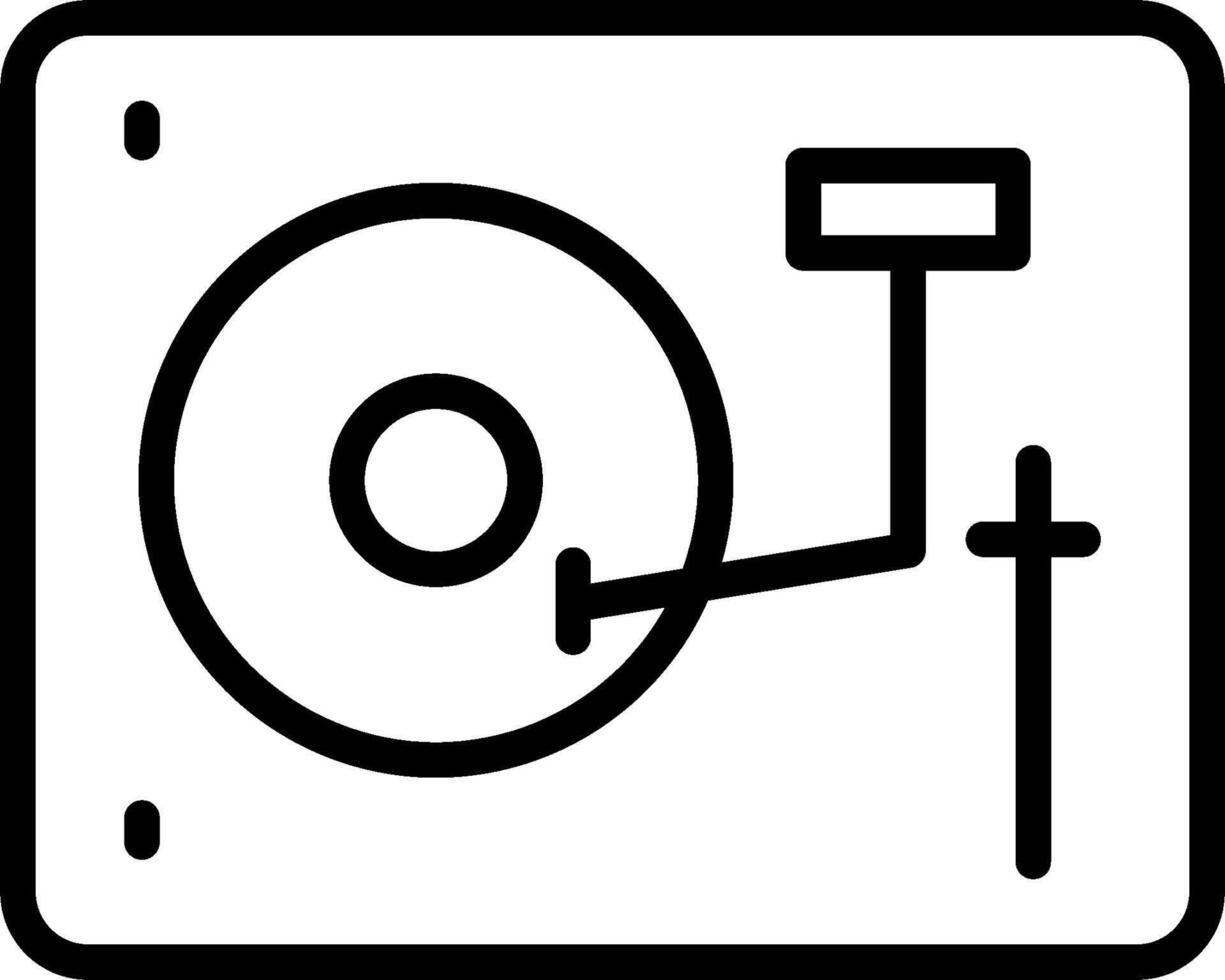 A black and white image of a turntable vector
