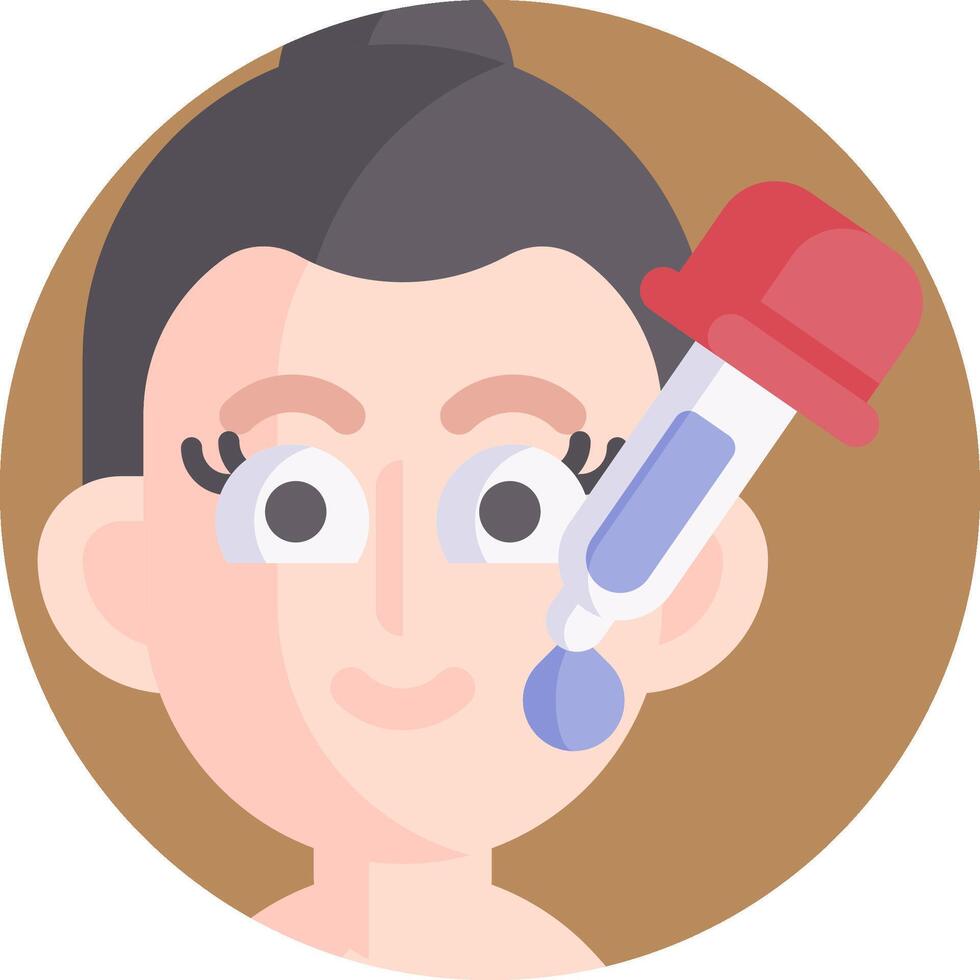 A woman with a tube in her mouth and a needle vector