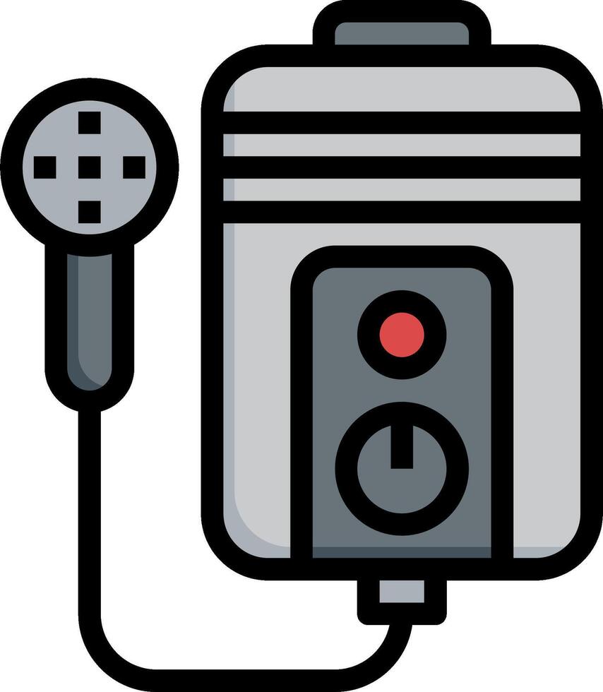 A portable electric heater with a microphone vector
