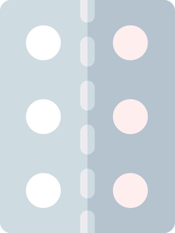 A white and blue pill with four dots on it vector