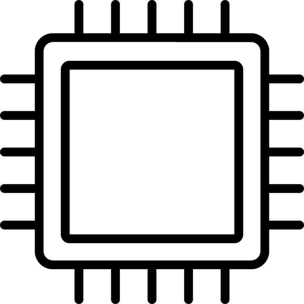 A black and white image of a computer chip vector