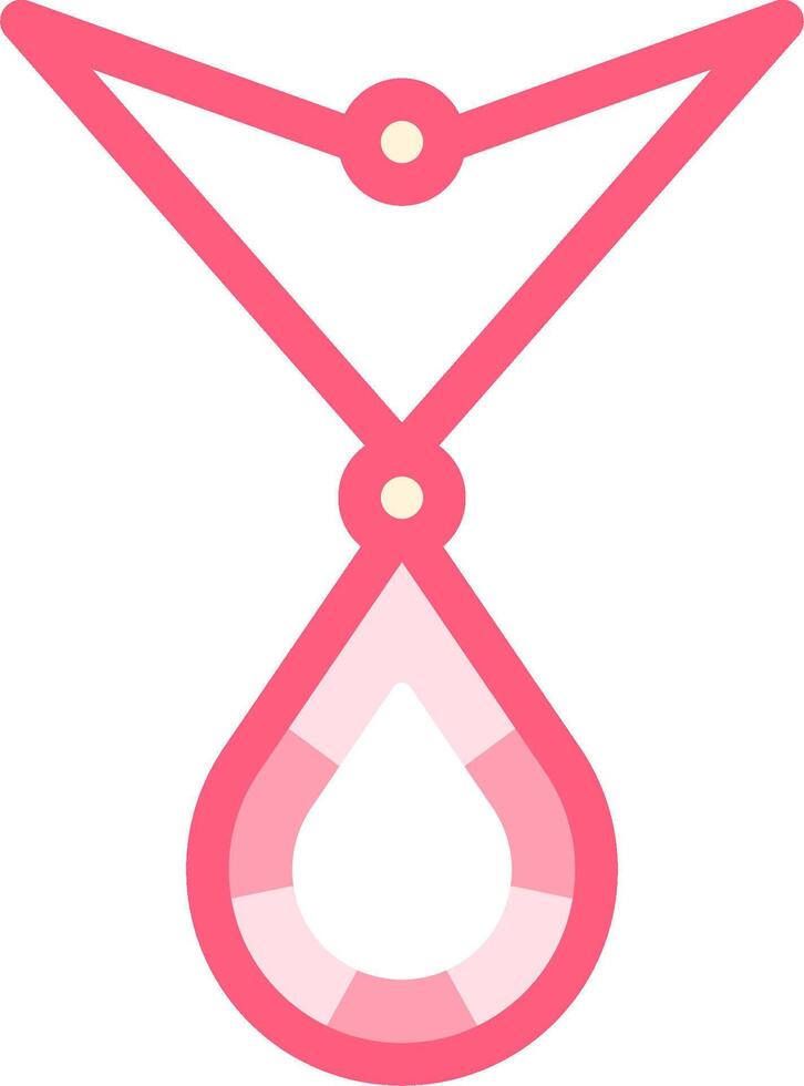 A pink necklace with a heart on it vector