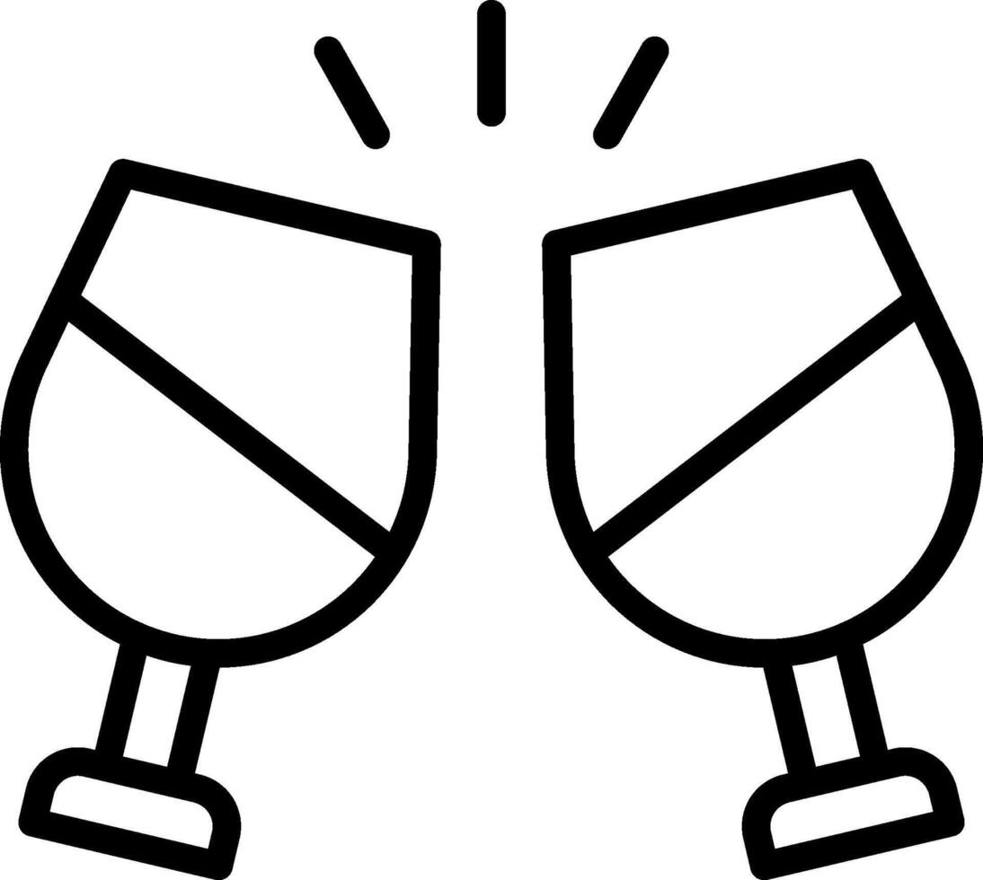 Two wine glasses with a toast icon vector