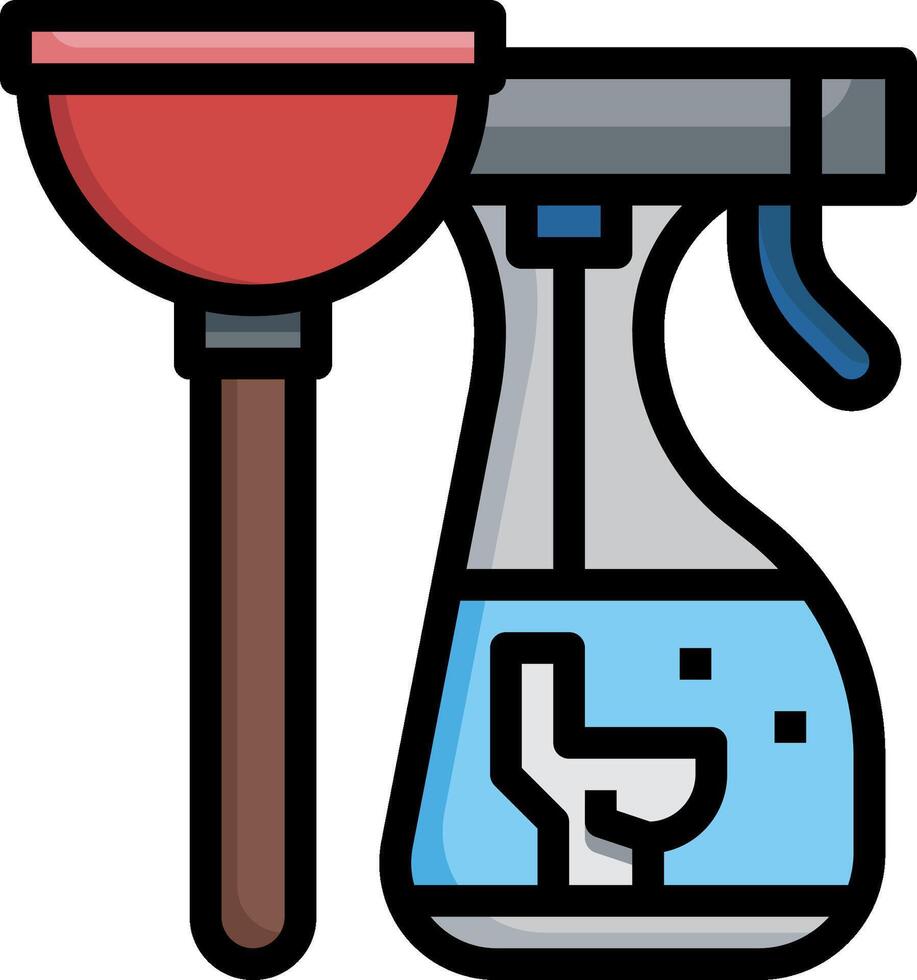 A toilet brush and a sprayer are shown vector