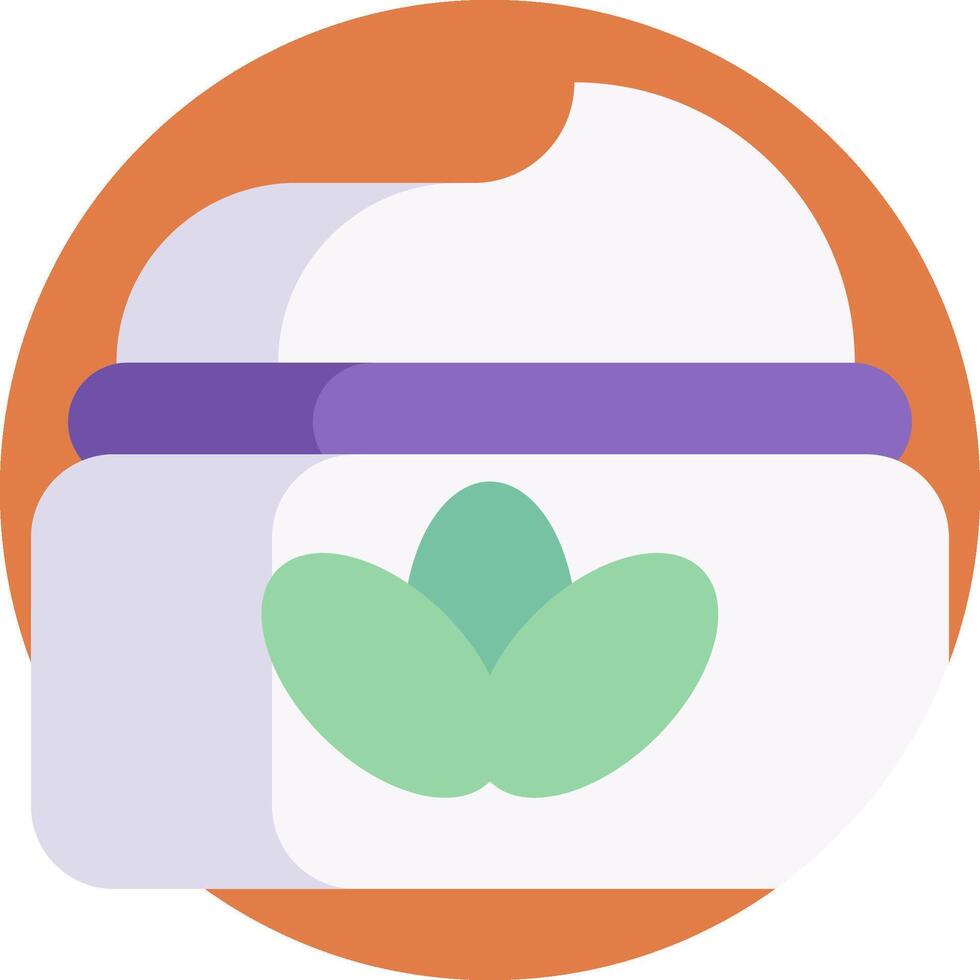 A jar of cream with a leaf on it vector