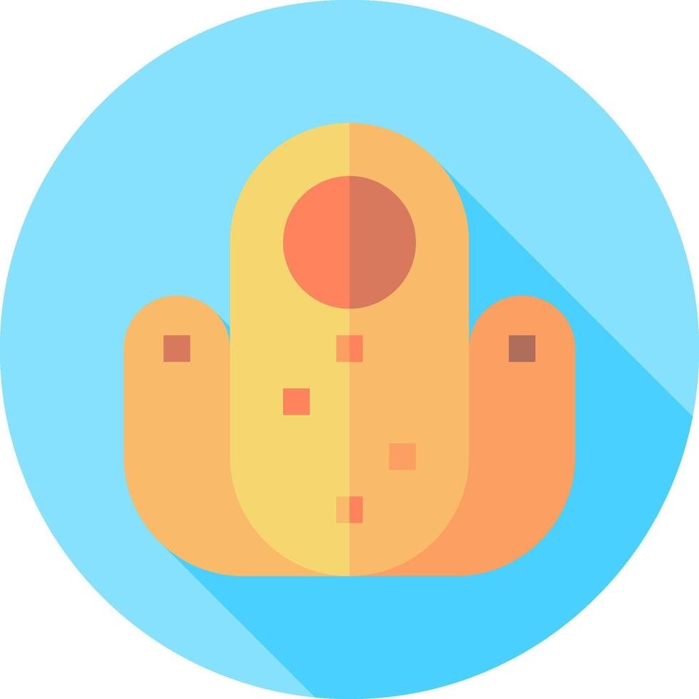 A cactus with a long shadow on a blue background vector