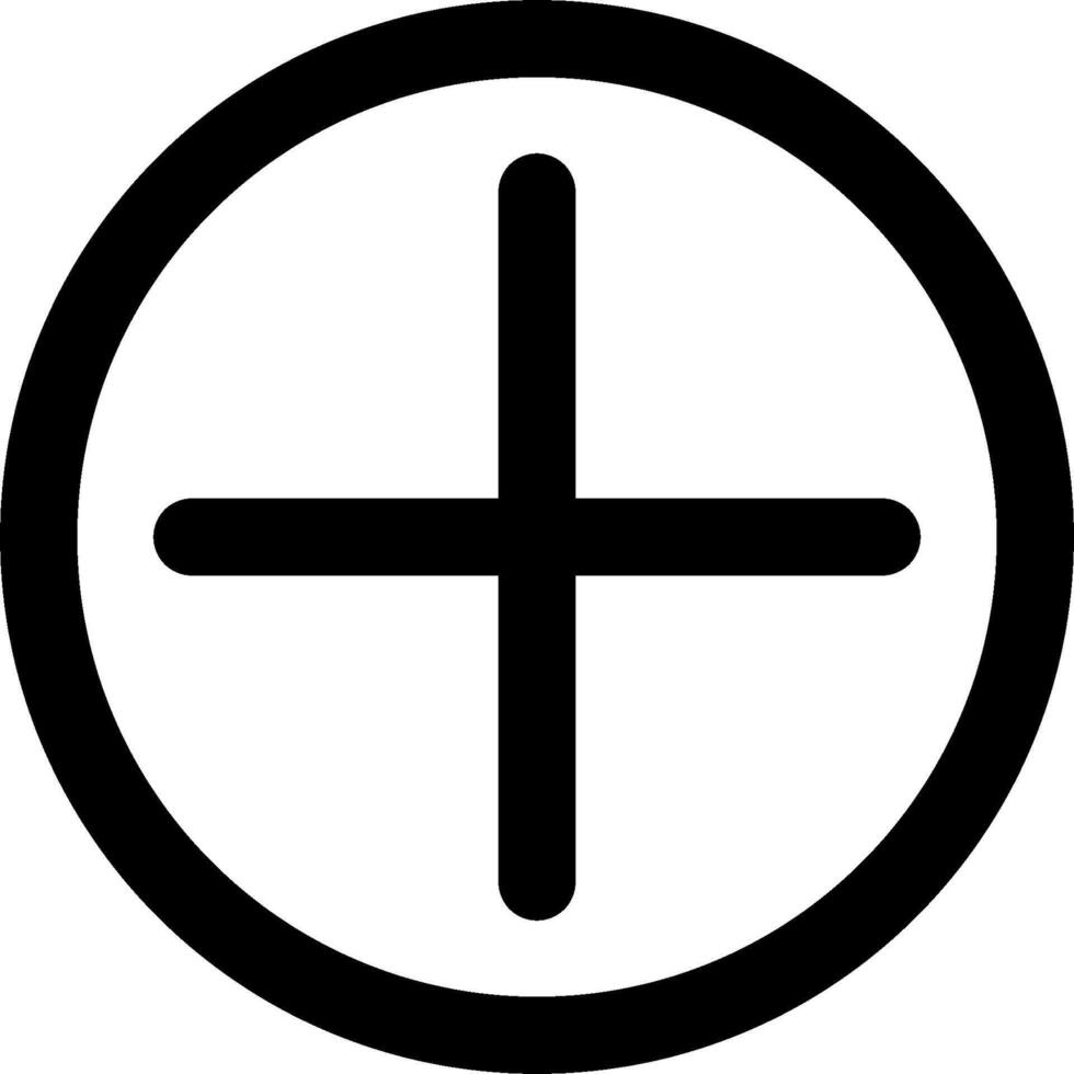 A black and white cross in a circle vector