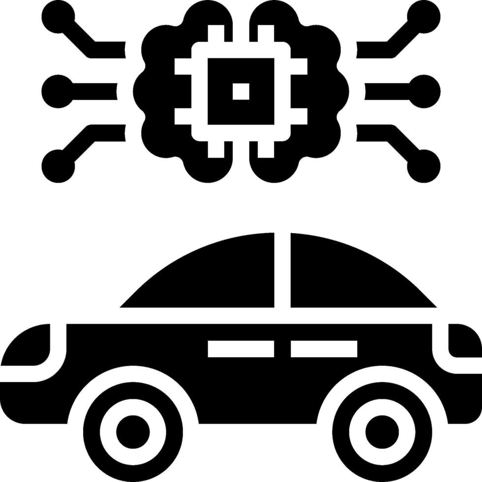 Automotive chip and car icon vector