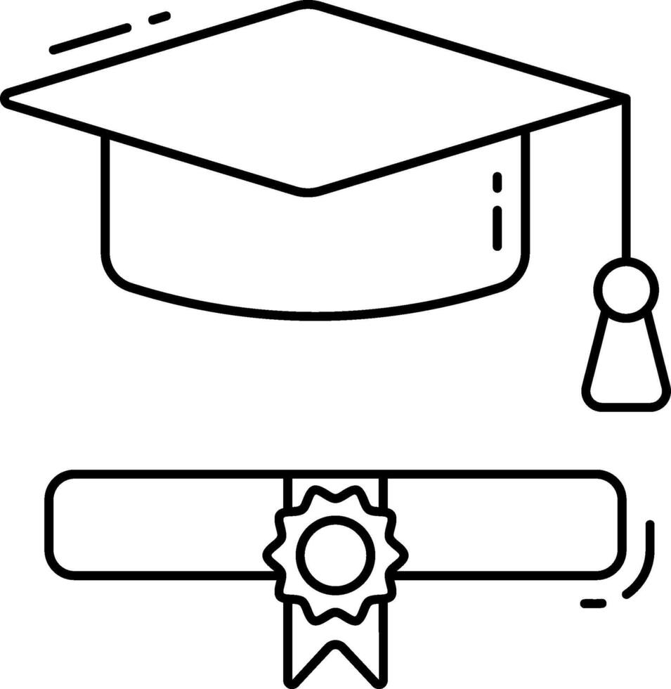Graduation cap and diploma illustration vector