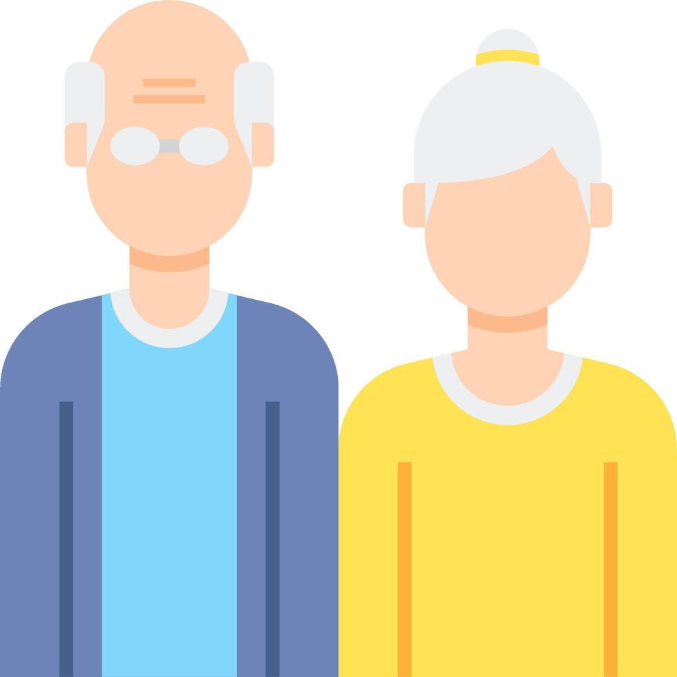 An elderly couple standing next to each other vector
