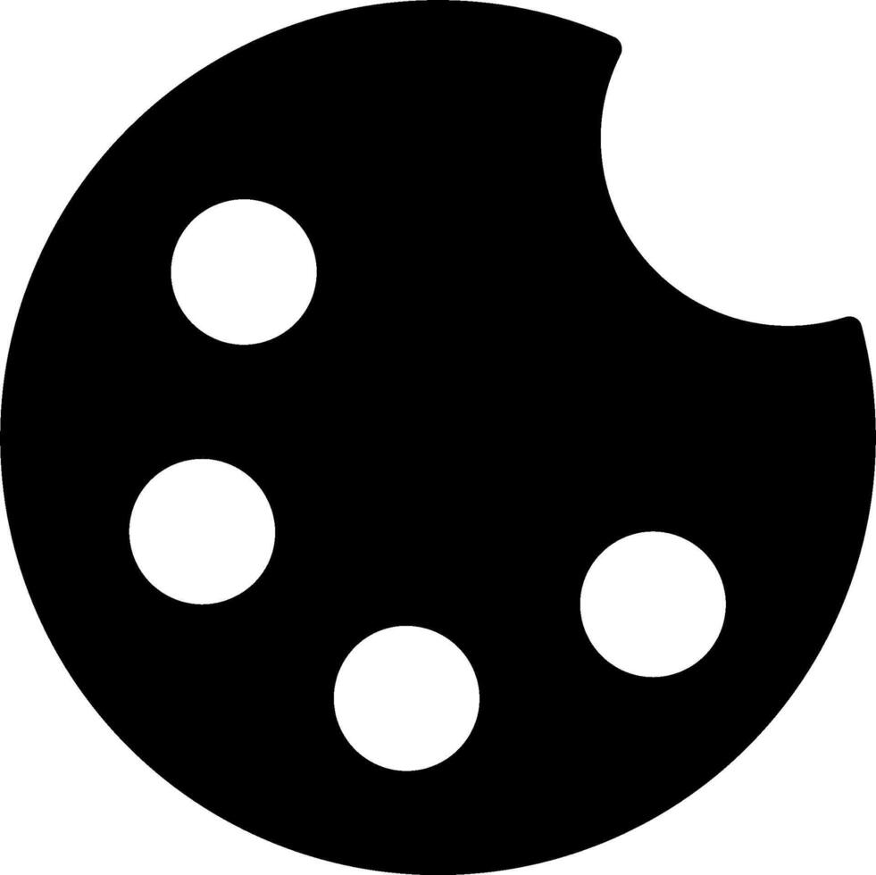A black and white icon of a paint brush vector