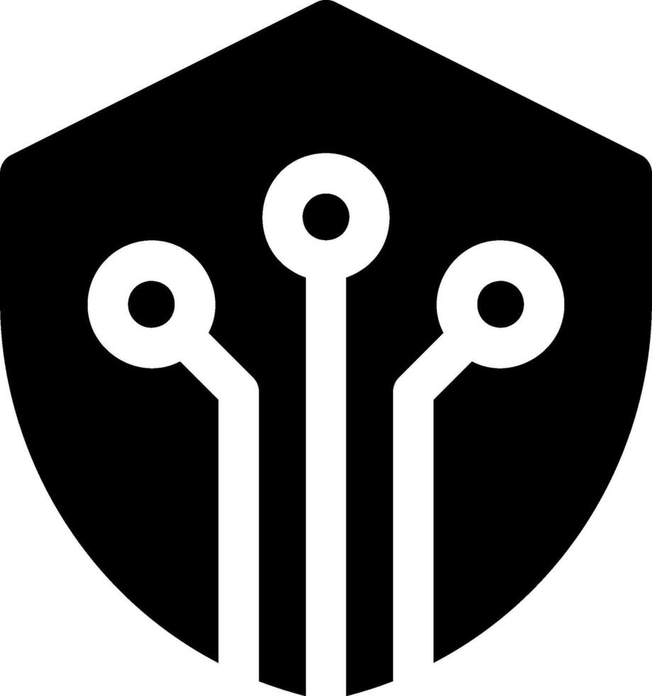A black and white logo with three circles vector