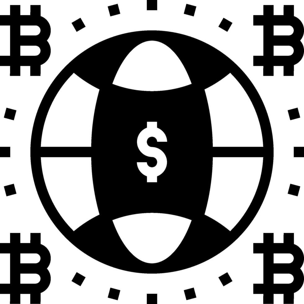 A black and white image of a bitcoin symbol vector