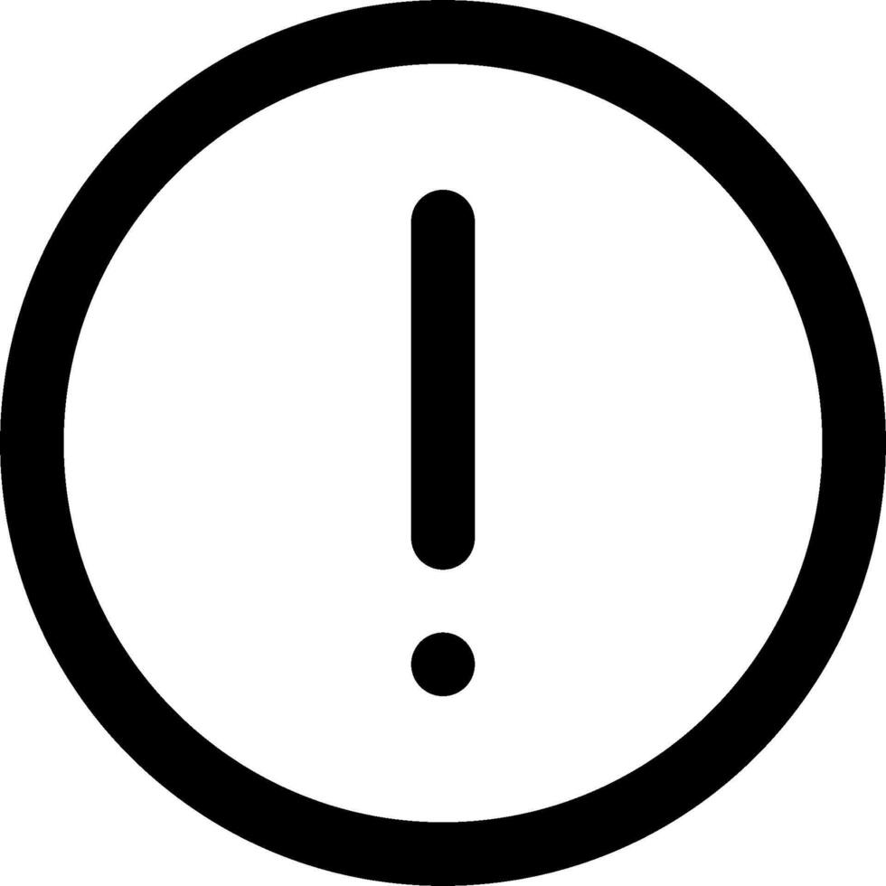 A black and white image of an exclamation mark vector