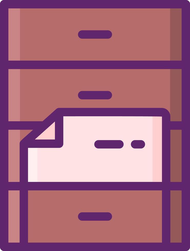 A file cabinet with a piece of paper on top vector