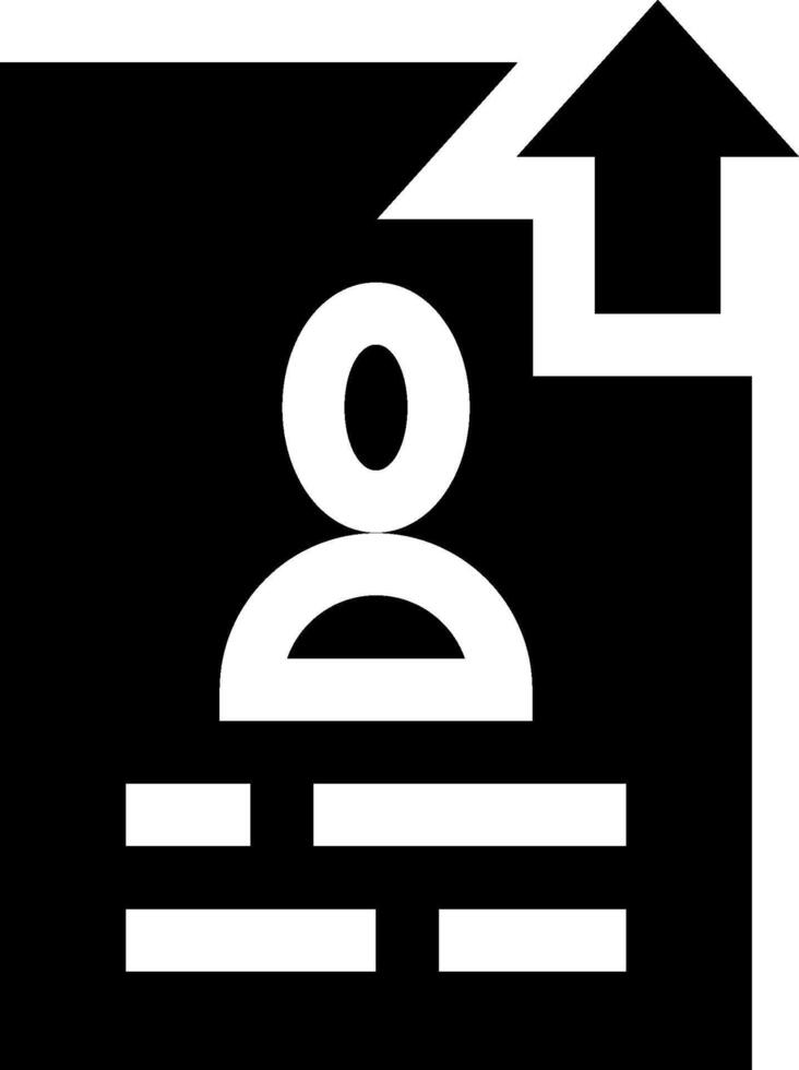 A black and white icon of a person on a wall vector