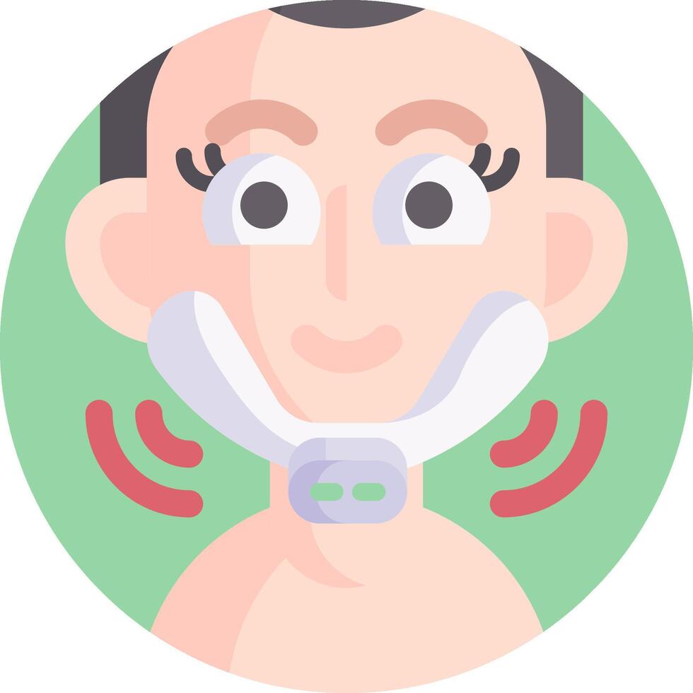 A woman with a mouth guard on her face vector